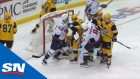 Tom Wilson Attempts To Take On Three Penguins In Heated Scrum