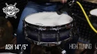 14"/5" ash Riverside snare drum, high tuning.