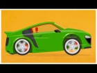 Let's Color with Doc McWheelie's Magic Brush - Paint a SPORTS CAR! (Children's Car Cartoons)