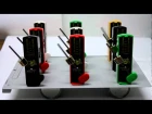 Synchronization of 9 metronomes / 同期現象のデモ(台も写したもの）