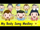 My Body Song Medley (Head and shoulders, knees and toes) | Nursery Rhymes Collection - Muffin Songs