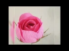 Английская роза из гофрированной бумаги. Букет из конфет. (DIY) English rose of corrugated paper