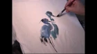 Painting Blue Heron on T-shirt using acrylic fabric paints