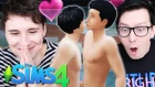 DAB AND EVAN’S FIRST KISS - Dan and Phil Play: Sims 4 #52