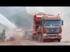 C&C trucks carrying wind turbine blades to the mountaintop