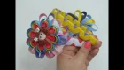 Diy diadema Zig Zag y flores kanzashi para el cabello.//braided headband tape