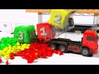Learn Colors for Kids. Learn Numbers with a DumpTruck, Crane and a magik colored liquid