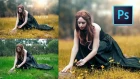 Photoshop Tutorial | How to Edit Outdoor Portrait | ( Blur & Color Background )