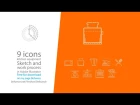 Speed art - line icons kitchen appliances in Adobe Illustrator (#32\2)