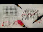 How to draw plaid pattern clothing, fabric, drapery and folds
