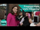 Pregnant Kate Middleton and Prince William in Coventry