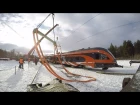 Подъём Штадлера после крушения 2 / Lifting of Stadler train after an accident 2