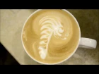 Latte art - Рисунок Индейца с трубкой