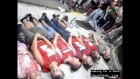 Brazilian girls walking over boys as they cover their balls (femdom)
