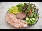 Pork Belly with Fermented Shrimp Paste  - Thit Ba Roi Luoc Cham Mam Tom