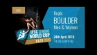 (LIVE) IFSC Climbing World Cup Kazo 2016 - Bouldering - Finals - Men/Women