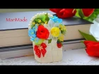 Канзаши Магнит Корзинка с Весенними Цветами Kanzashi Flowers Magnet