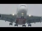 Storm Emma: A380 crosswind double bill (4K)