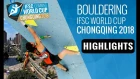 IFSC Climbing World Cup Chongqing 2018 - Bouldering Finals Highlights